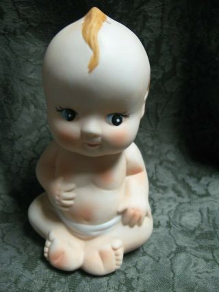 Vintage Kewpie Doll Baby Talcum Powder Shaker Nursery Decor Porcelain Bisque