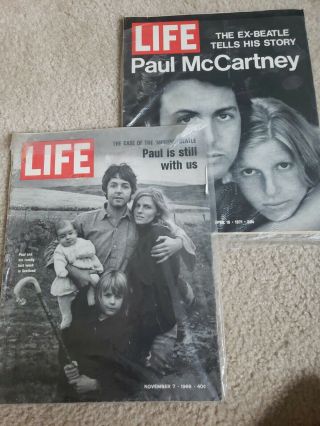2 Life Magazines Nov.  7,  1969 & April 16 1971 Paul Mccartney Beatles