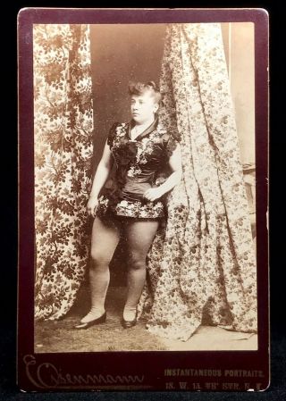 Rare Cabinet Photo By Eisenmann - A Performer In Risque Circus Outfit & Tights
