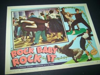 6 Rare Lobby Cards 11 " X 14  Rock Baby Rock It " From 1957 Vg,  -