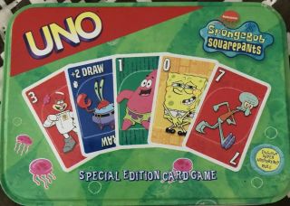 Spongebob Squarepants Uno (complete Set) Special Edition Tin Set 2001 Rare