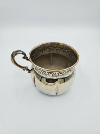 Fine Vintage Silver Plated Coffee Or Tea Cup Mug Marked W 153 2.  5  T