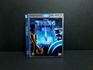 Tron Legacy 3d Lenticular Blu - Ray Slipcover Only.  Oop Rare.  No Discs Or Case