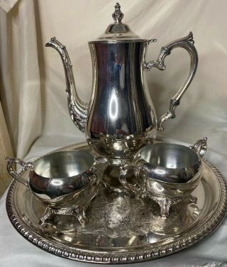 International Silver Company Vintage Tea Set With Tray 4 Piece Set