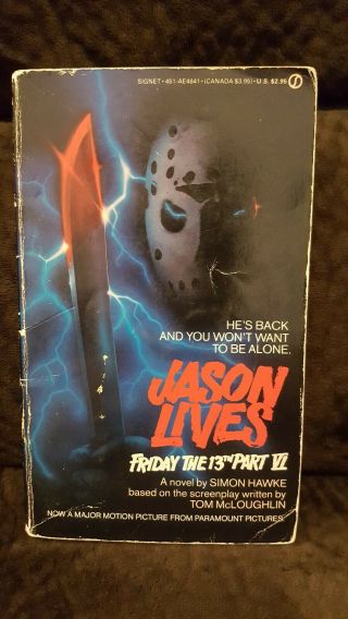 Jason Lives: Friday The 13th Part Vi Simon Hawke Novel Movie Tie - In Rare