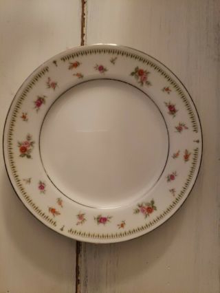 4 Vintage Abingdon Fine Porcelain China Fruit & Dinner Plates Pink Made Japan