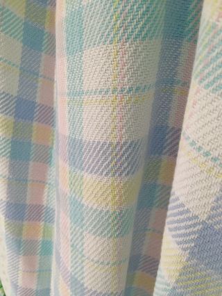 VTG GERBERS Baby Blanket Open Waffle Weave 100 Cotton Pastel Plaid RARE 3