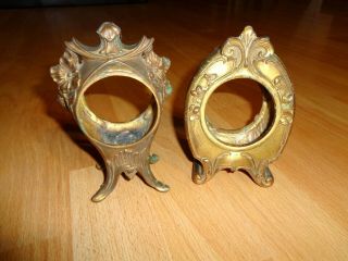 2 Antique Ornate Metal Clock Cases Good 5.  5 " Jb 166