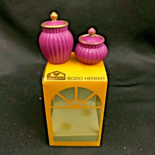 Dollhouse Miniature Bodo Hennig Purple Pr Of Canister Jars - Metal 1:12