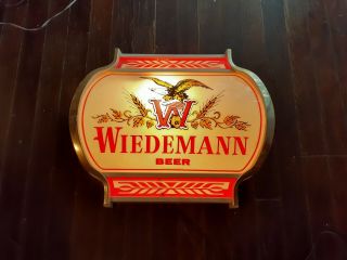 Rare Vintage Wiedemann Beer Lighted Wall Sign