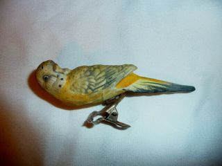 Antique Porcelain Or Ceramic Parrot Bird Clip On Christmas Tree Ornament