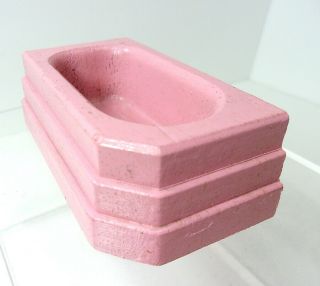 Vtg 1930s Strombecker Dollhouse Furniture Pink Bathtub Usa