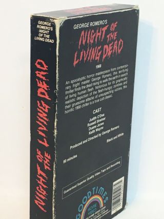 Night of the Living Dead George Romero (1984) VHS Video RARE 3