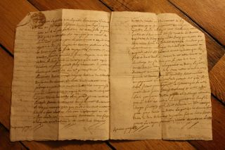 1793 Manuscript Notary Contract Document 4p Signatures Stamp Damage