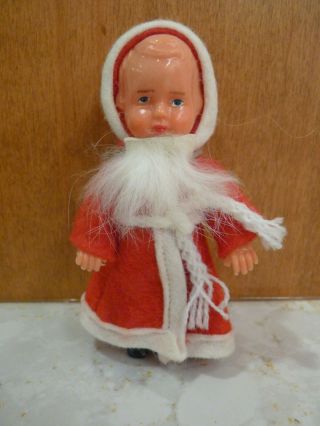 Vintage Hard Plastic Santa Claus Christmas Doll Germany Doll House Size A,