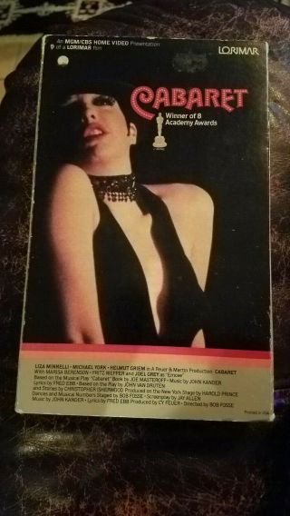 Cabaret Liza Minnelli Vhs Tape 1981 Cbs Lorimar Rare Edition