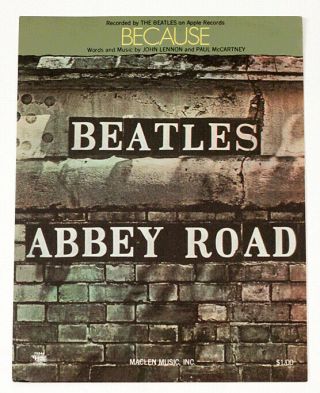 Rare Beatles 1969 Sheet Music Because Charles Hansen 8 Pages