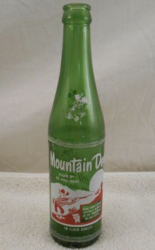 Vintage “rare” Mountain Dew “ Filled By Ed And Gene ” 10 Oz.  Bottle (chip)