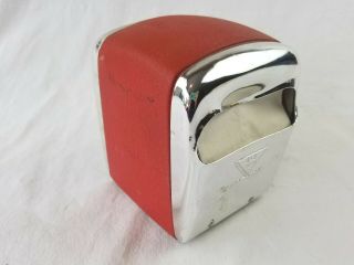 Vintage Hostess Metal Chrome Napkin Dispenser Red 1950’s Diner 2 Sided Rare
