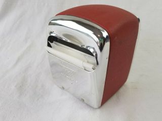 Vintage Hostess Metal Chrome Napkin Dispenser Red 1950’s Diner 2 sided rare 3