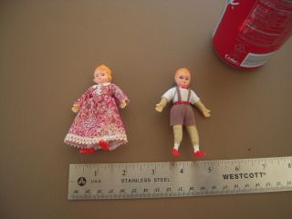 Vintage Dollhouse Boy And Girl - Bendable Legs And Arms