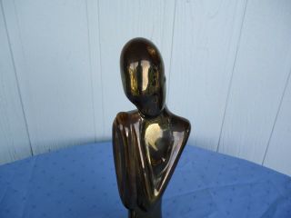 vintage retro Australian pottery man figurine bronze ceramic like ellis 2