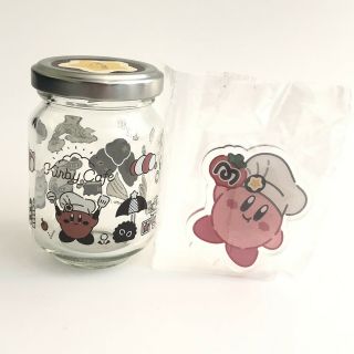 Kirby Cafe Acrylic Stand And Glass Jar/ Vial Rare Japan Nintendo 2000s Excl
