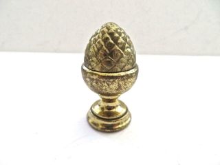 Fine Antique Heavy Brass Pineapple Form Lamp Finial 2 1/4 " Tall