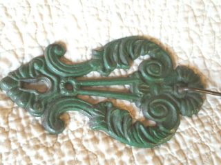 Vintage Antique Ornate Cast Iron Metal Spike Receipt Holder Store Wall hook 3