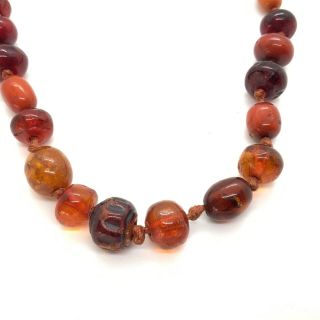 Antique natural Baltic butterscotch cherry amber Bakelite bead necklace 47 2