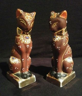 Vintage Ceramic Hand Painted Made in Japan Marked Cat Figurines 4 