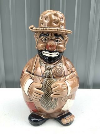 Rare Vintage Emmett Kelly Hobo Clown Cookie Jar - Japan Ceramic