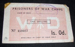Rare Ww2 British Prisoner Of War Camp Money - Easton Grey Camp 89,  Malmsbury Uk