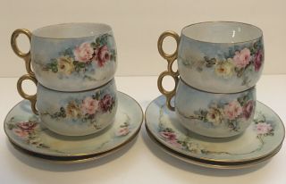 Vintage Handpainted Tea Cups Flowers Made In Germany 2