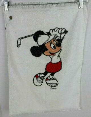 Disney Minnie Mouse Golf Bag Towel 16 " X 24 " W Brass Grommet & Clip Guc Rare