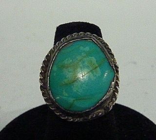 Vintage Antique Old Pawn Native American Turquoise Navajo? Unsigned Ring