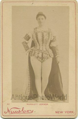 Harriett Vernon Victorian Theater Stage Actress Singer In Sexy Costume Antique P