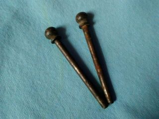 2 Antique Vintage Door Hinges Cannon Ball Pins 3 1/8 " X 1/4 " Diameter