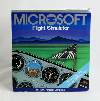 Vintage Microsoft Flight Simulator 2.  0 Ms - Dos 5.  25 " Floppy Ibm Pc 1984 Rare