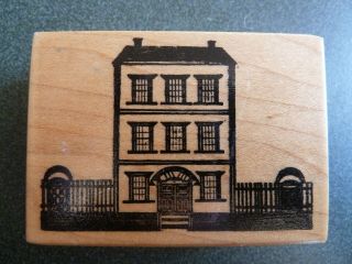 Vtg Rubber Stamp Psx Vintage 1983 House Wrought Iron Gate Fence Building Rare
