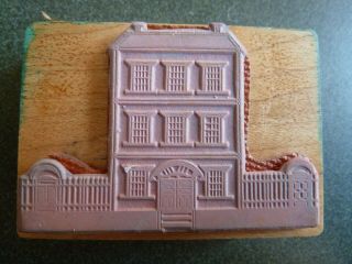 VTG Rubber Stamp PSX Vintage 1983 House Wrought Iron Gate Fence Building RARE 2