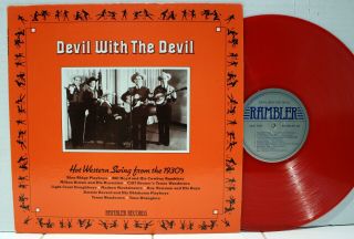 Rare Western Swing Lp - V/a - Devil With The Devil - Red Vinyl - Rambler 102