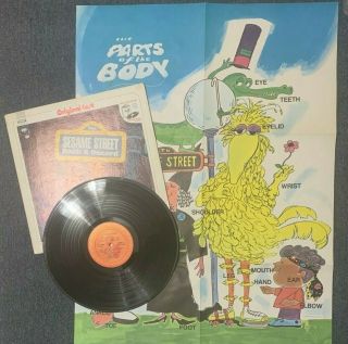 1970 - The Sesame Street Book & Record W/ Rare Poster - Lp - Cs 1069