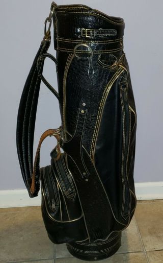 Vintage Burton Golf Bag - Rare Aligator Pattern - Black And Gold