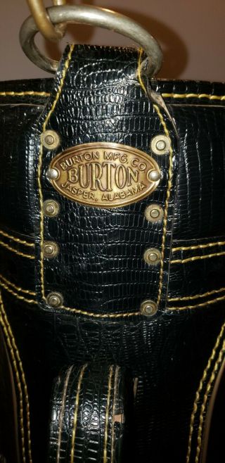 Vintage Burton Golf Bag - Rare Aligator Pattern - Black and Gold 3