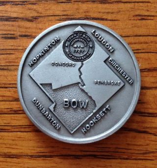 Rare Vintage Town Of Bow,  Nh 1976 Pewter Bicentennial Medal Token Coin