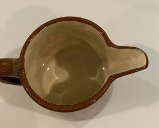 Antique Early 1900s Sarreguemines Brown 3 1/4 InCh Creamer Milk Ceramic Pitcher 2