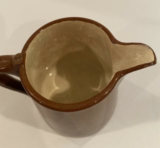 Antique Early 1900s Sarreguemines Brown 3 1/4 InCh Creamer Milk Ceramic Pitcher 3