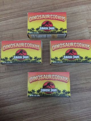 Vintage Rare 1992 Jurassic Park Dinosaur Cookies Full Box - Not Edible
