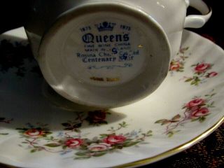 1875 / 1975 Commemorative England QUEENS Centenary Bone China,  TEA CUP & SAUCER, 3